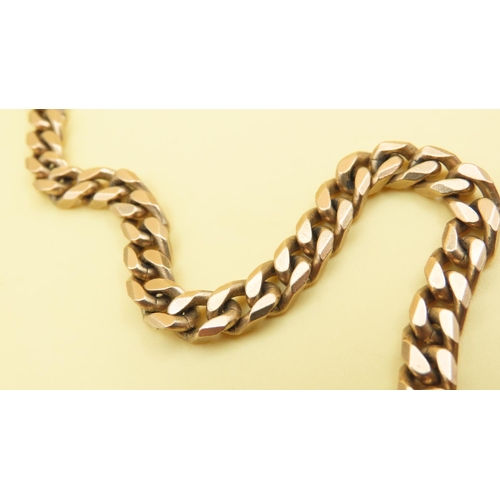 116 - 9 Carat Yellow Gold Curb Link Pocket Watch Chain or Necklace 48cm Long 50.5 Grams