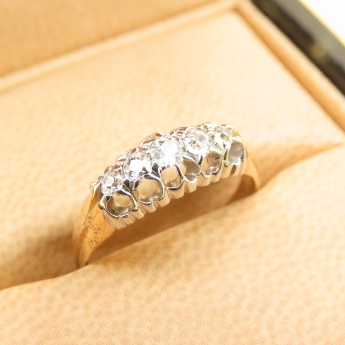 119 - Five Stone Diamond Ring Mounted on 18 Carat Gold Band Size M