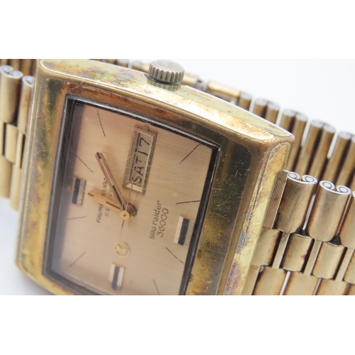 126 - Vintage Day Date Favre Leuba Gentlemans TV Wristwatch Original Watchstrap Working Order Original Con... 