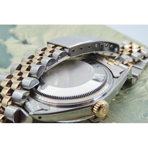 128 - Rolex Oyster Perpetual Bimetal Gentlemans Wristwatch Original Box and Cover Present