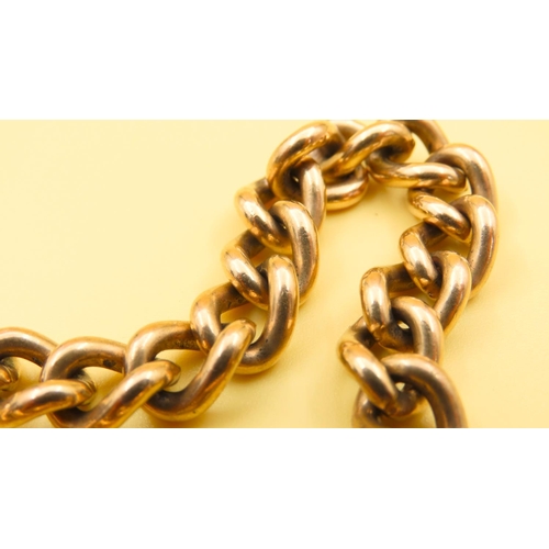 170 - 9 Carat Rose Gold Curb Link Heart Locket Bracelet 19cm Long 44.6 Grams