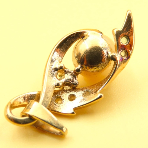 174 - Pair of Pearl and Gemstone Earrings Set in Silver Gilt with Matching Pearl AND Gemstone Silver Gilt ... 