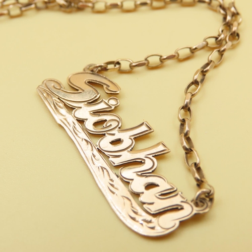 185 - Siobhan 9 Carat Yellow Gold Pendant Necklace Pendant 4cm Wide Approximately Chain 50cm Long