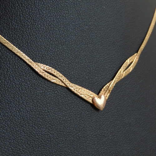 229 - 9 Carat Yellow Gold Flat Weave Ladies Necklace