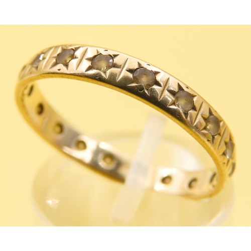 241 - Gemstone Eternity Ring Mounted on 9 Carat Yellow Gold Band Size P