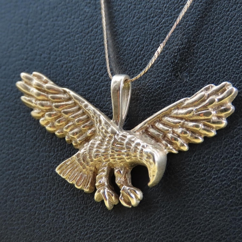 247 - 9 Carat Yellow Gold Eagle Motif Pendant Necklace Further Set on 10 Carat Yellow Gold Chain 46cm Long... 