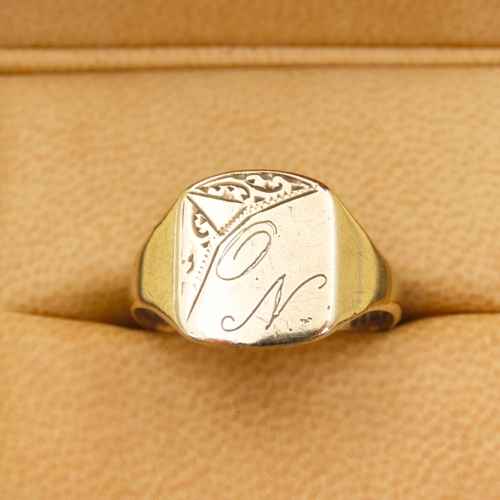 249 - Panel Ring 9 Carat Yellow Gold Size T