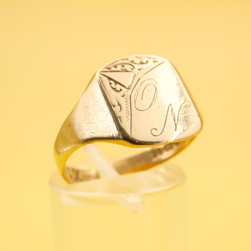 249 - Panel Ring 9 Carat Yellow Gold Size T