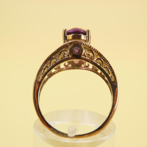 259 - Amethyst Solitaire Ring Mounted on 9 Carat Yellow Gold Band Size N