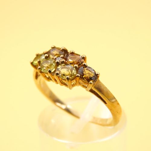 260 - Mali Garnet Cluster Ring Mounted on 9 Carat Yellow Gold Band Size N