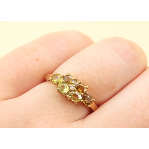 260 - Mali Garnet Cluster Ring Mounted on 9 Carat Yellow Gold Band Size N