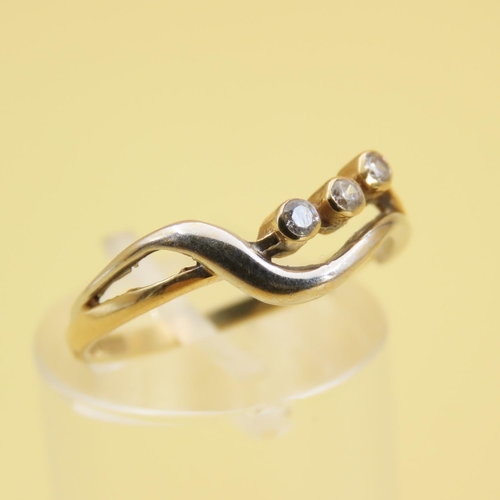 281 - Three Stone White Topaz Ring Mounted on 18 Carat Yellow and White Gold Band Size N