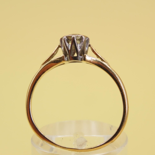 283 - Diamond Solitaire Rub Over Set Ring Mounted on 18 Carat Yellow Gold Band Size O