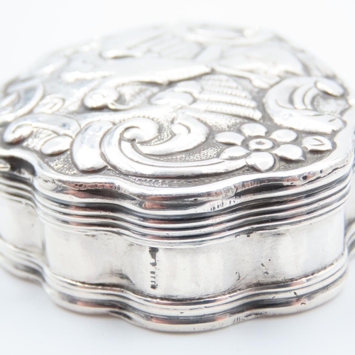 337 - Georgian Ottoman Silver Snuff Box Shaped Form Hinged Cover Gilded Interior Rare 6cm Wide Approximate... 