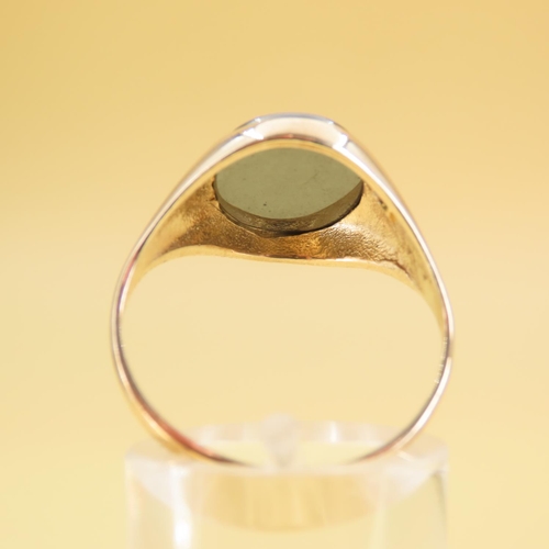 350 - Hematite Intaglio Ring Mounted on 9 Carat Yellow Gold Band Ring Size T and a Half