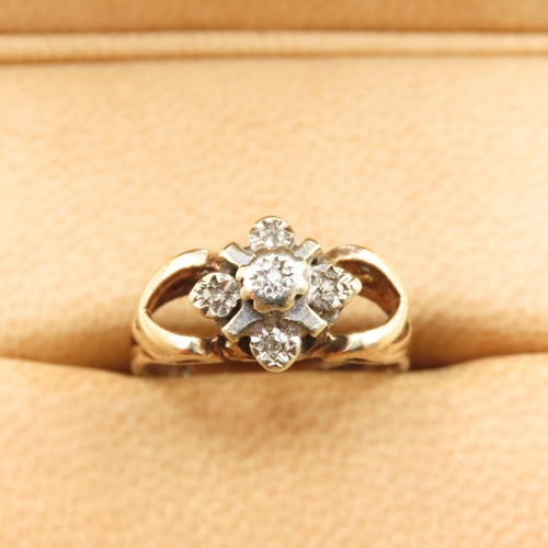 356 - Five Stone Diamond Ring Mounted on 9 Carat Yellow Gold Band