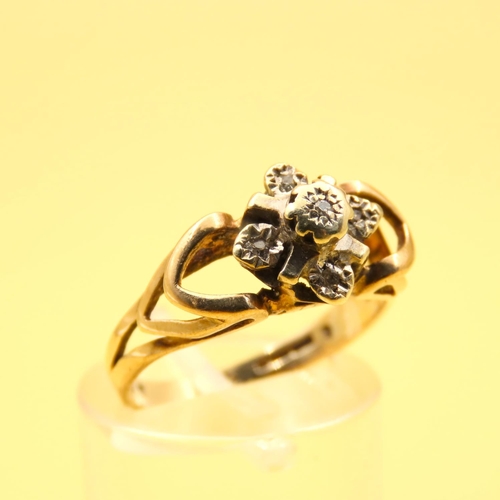 356 - Five Stone Diamond Ring Mounted on 9 Carat Yellow Gold Band