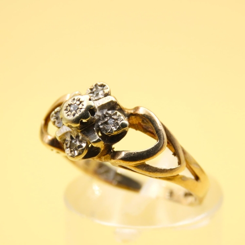 356 - Five Stone Diamond Ring Mounted on 9 Carat Yellow Gold Band