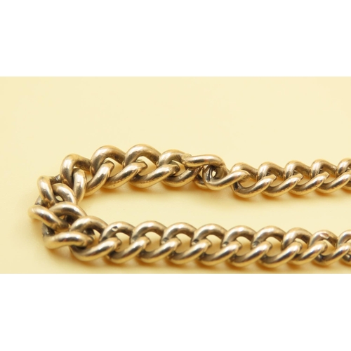 357 - Albert Chain 9 Carat Yellow Gold T-Bar Lobster Clasp Bracelet 19cm Long