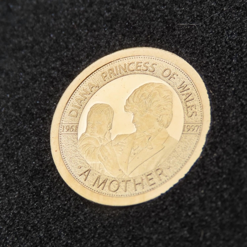 364 - 14 Carat Yellow Gold Princess Diana Commemorative Coin Encapsulated Dated 1997