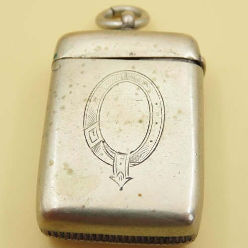 367 - Silver Vesta Case Hinged Top Striker to Base 4cm High