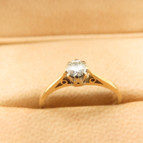 385 - Diamond Solitaire Ring Mounted on 18 Carat Yellow Gold Ring Size O