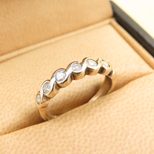 390 - Seven Stone Ladies Diamond Ring Collet Set Mounted on 9 Carat Yellow Gold Band Ring Size L