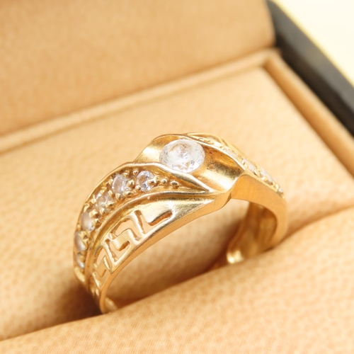 392 - Diamond Centre Stone Ring Mounted on 18 Carat Yellow Gold Band with Further Diamond Decoration to Sh... 