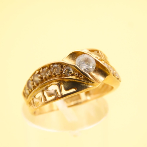 392 - Diamond Centre Stone Ring Mounted on 18 Carat Yellow Gold Band with Further Diamond Decoration to Sh... 