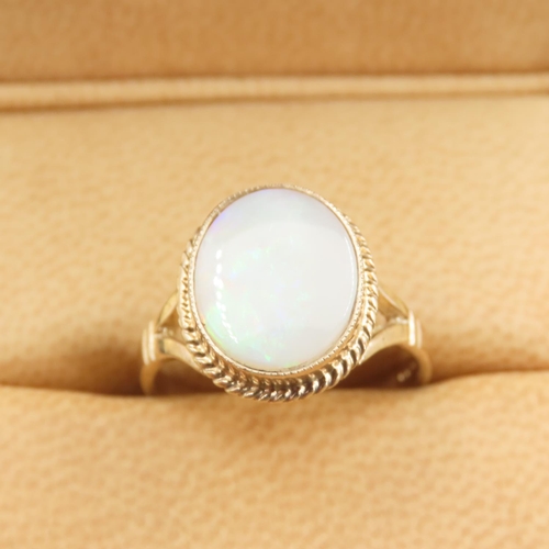 397 - Opal Set 9 Carat Yellow Gold Ring Size O and a Half