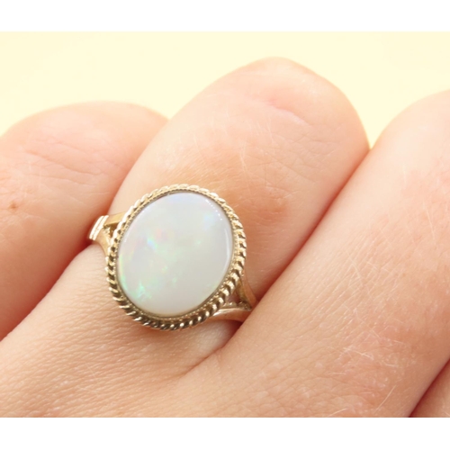 397 - Opal Set 9 Carat Yellow Gold Ring Size O and a Half