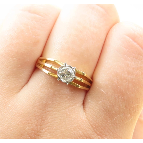 402 - Diamond Solitaire Ring Mounted on 18 Carat Yellow Gold Band Size Q and a Half High Colour and Scinti... 