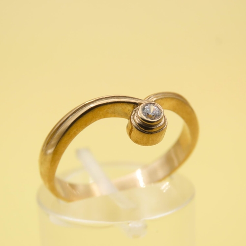 407 - 9 Carat Yellow Gold Wishbone Ring Size M and a Half