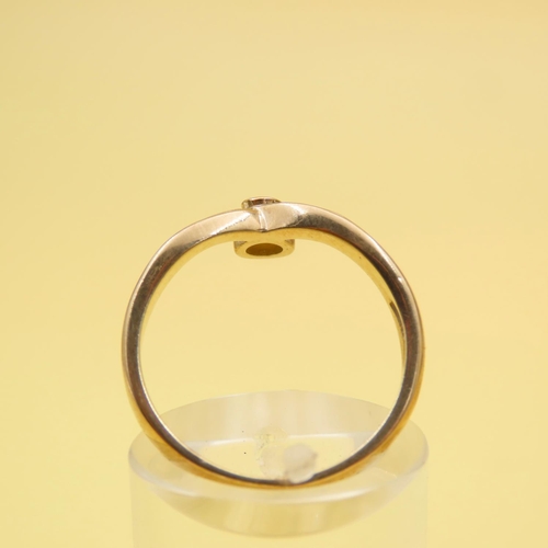 407 - 9 Carat Yellow Gold Wishbone Ring Size M and a Half