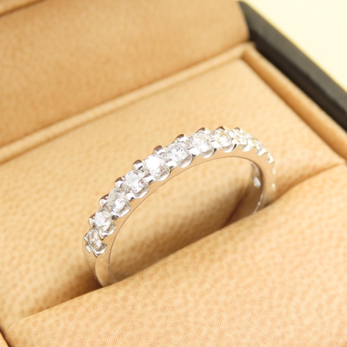 422 - Diamond Set Half Eternity Ring Mounted on 18 Carat White Gold Band Size U