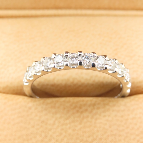 422 - Diamond Set Half Eternity Ring Mounted on 18 Carat White Gold Band Size U