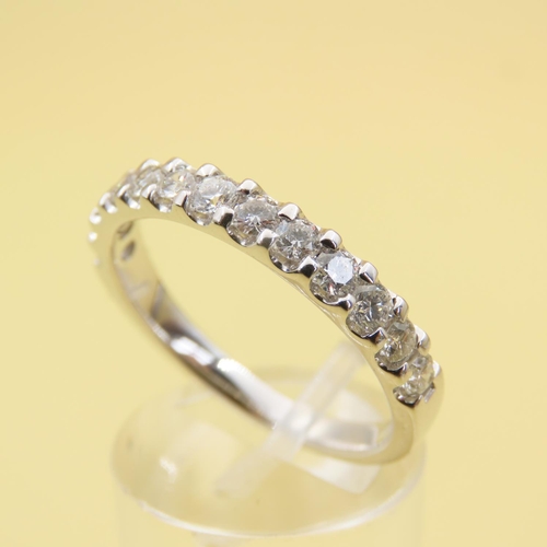 422 - Diamond Set Half Eternity Ring Mounted on 18 Carat White Gold Band Size U