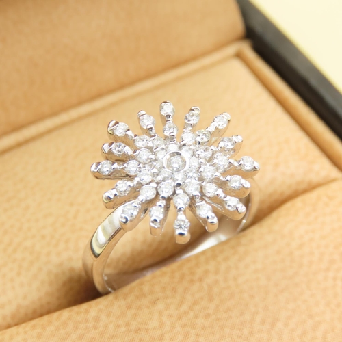 434 - 18 Carat White Gold Diamond Cluster Ring Size N