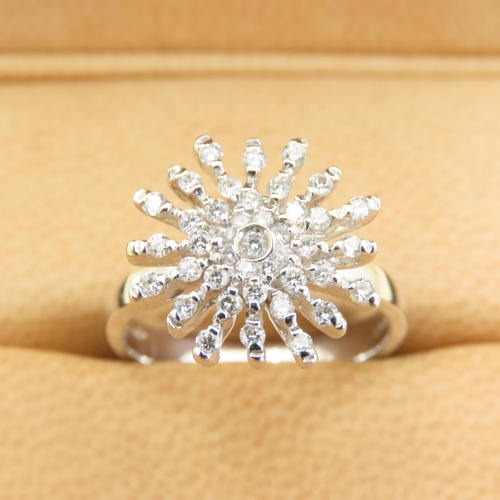 434 - 18 Carat White Gold Diamond Cluster Ring Size N