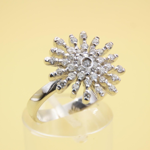 434 - 18 Carat White Gold Diamond Cluster Ring Size N