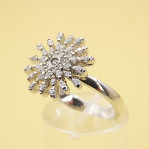 434 - 18 Carat White Gold Diamond Cluster Ring Size N