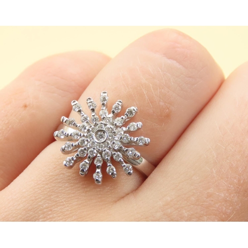 434 - 18 Carat White Gold Diamond Cluster Ring Size N