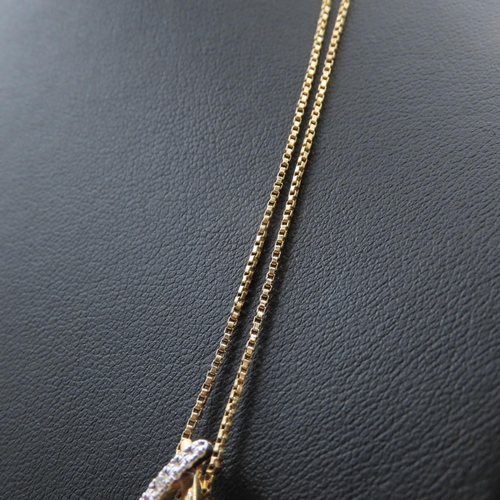 444 - 9 Carat Yellow and White Gold Pendant of Modernist Form Mounted on 18 Carat Yellow Gold Chain 66cm L... 