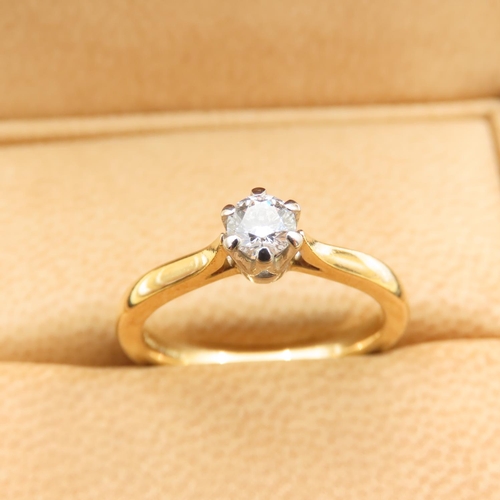 458 - Diamond solitaire Ring Mounted on 18 Carat Yellow Gold Band Ring Size M GIA Certificate Present Stat... 