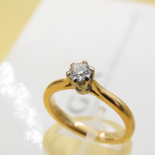 458 - Diamond solitaire Ring Mounted on 18 Carat Yellow Gold Band Ring Size M GIA Certificate Present Stat... 