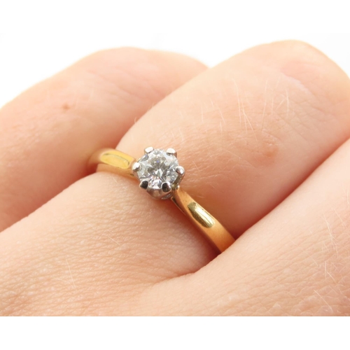 458 - Diamond solitaire Ring Mounted on 18 Carat Yellow Gold Band Ring Size M GIA Certificate Present Stat... 