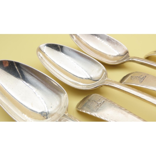 464 - Set of Six Silver Desert Spoons Each 17cm Long