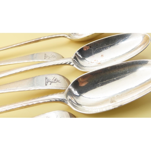 464 - Set of Six Silver Desert Spoons Each 17cm Long