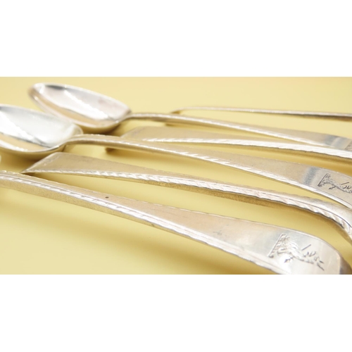 464 - Set of Six Silver Desert Spoons Each 17cm Long