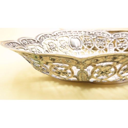 465 - Pair of Silver Strawberry Dishes Attractively Detailed Each 17cm Long and 13cm Wide